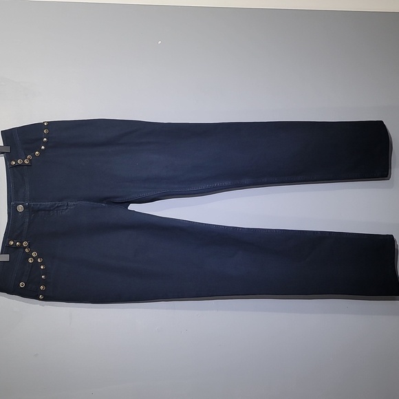 FENDI Studded Dark Wash Straight Leg Jeans - Picture 1 of 11